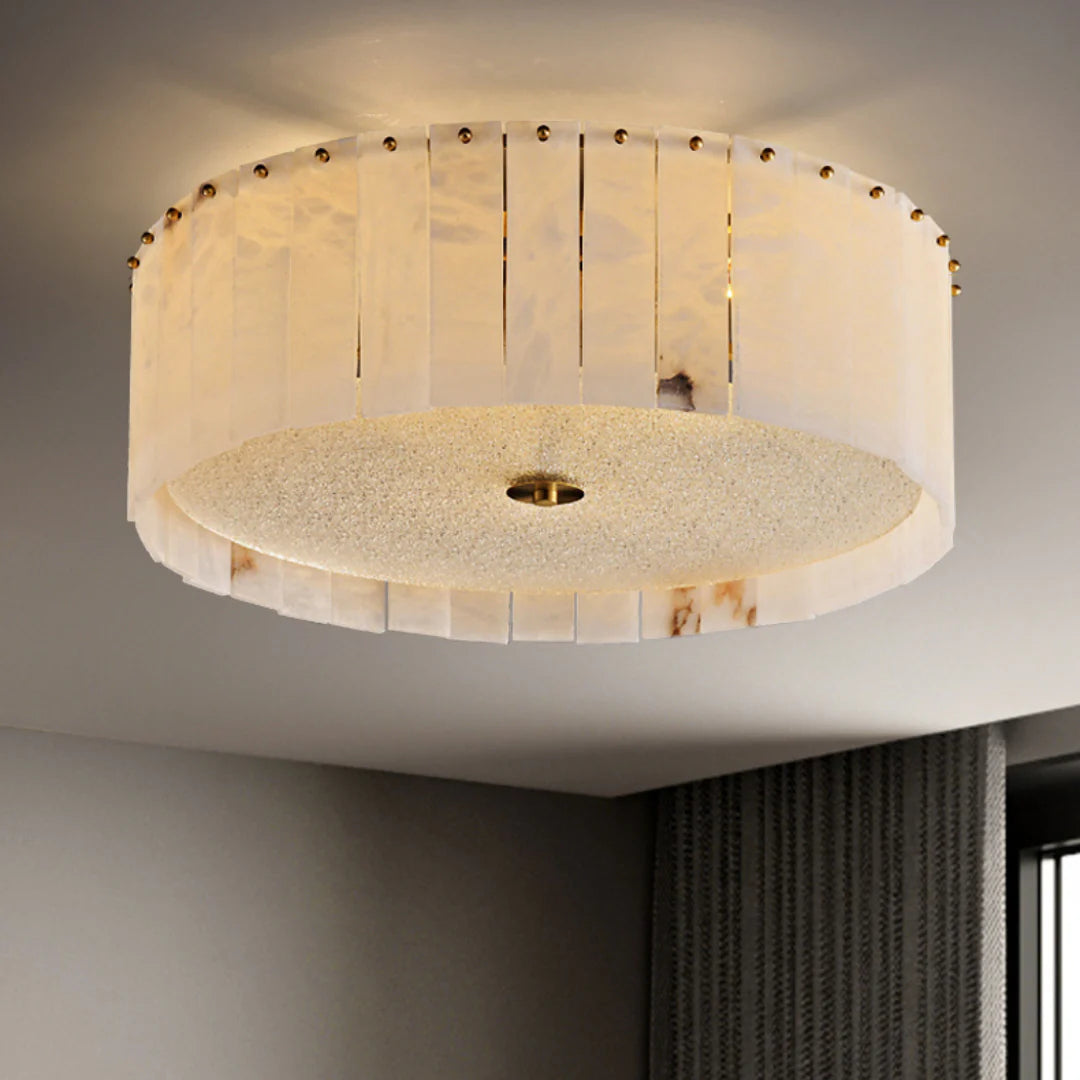 Alabaster Copper Round Ceiling Lamp - Nuvé