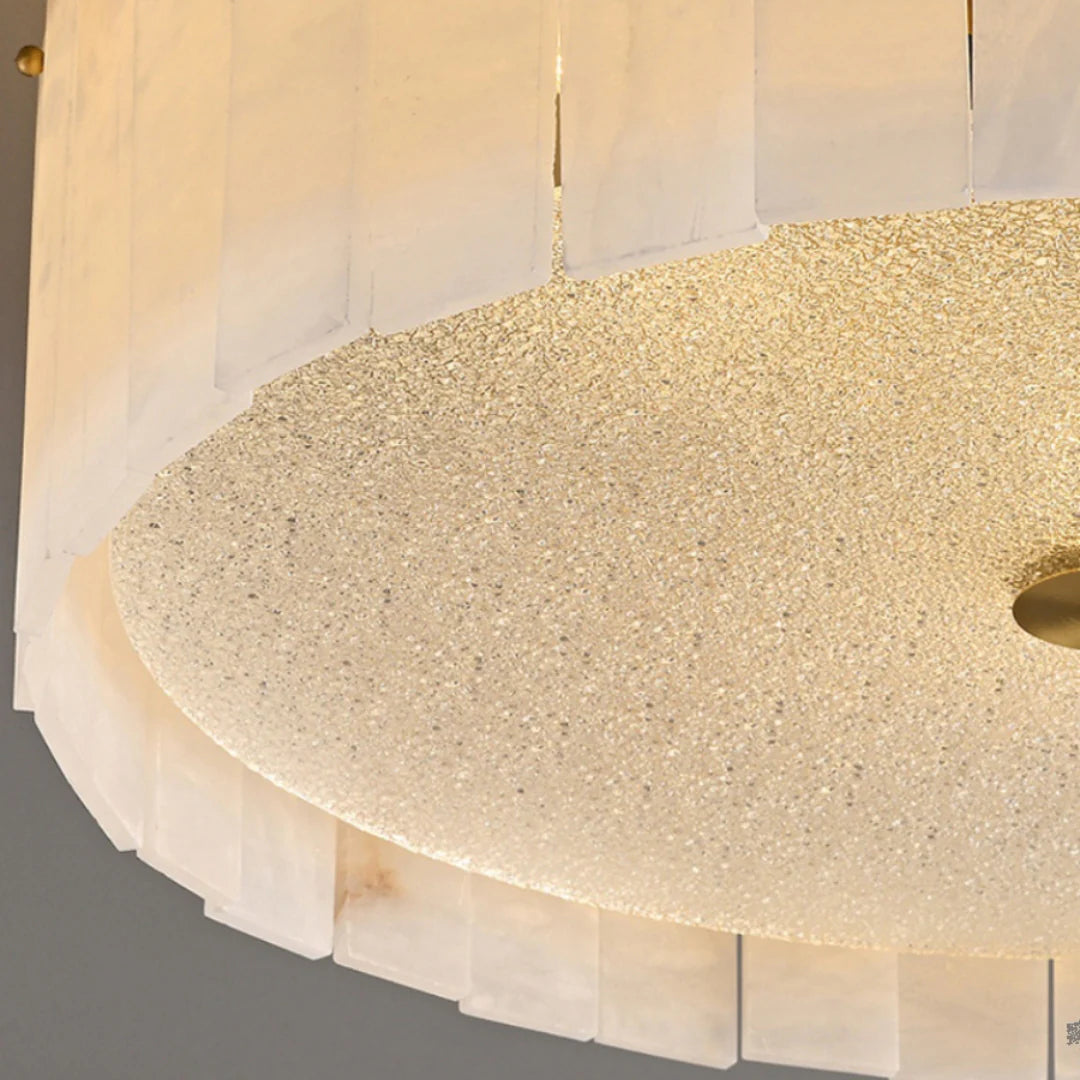 Alabaster Copper Round Ceiling Lamp - Nuvé