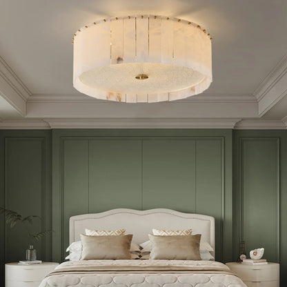 Alabaster Copper Round Ceiling Lamp