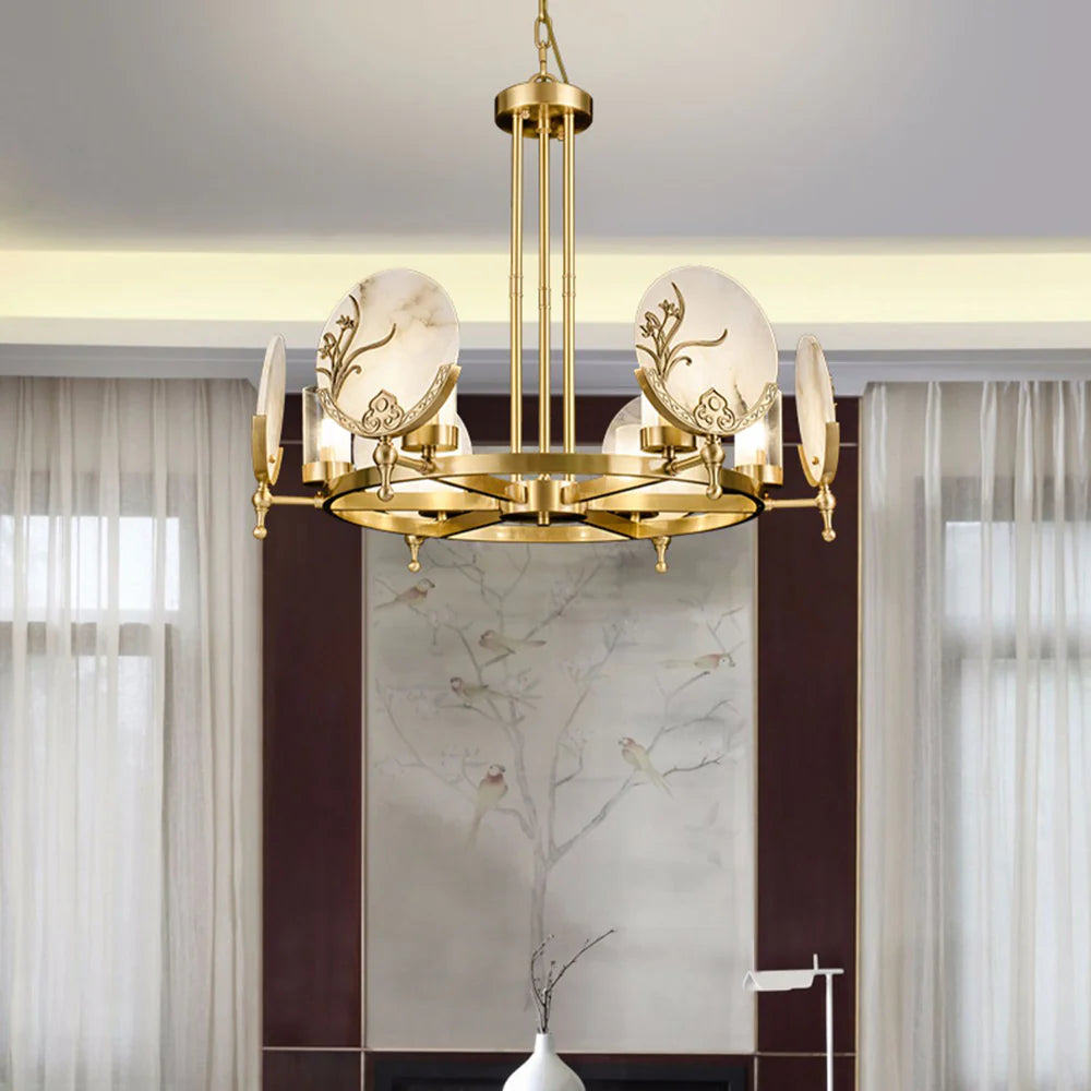 Luxury Marble Amalthea Copper Chandelier - Nuvé