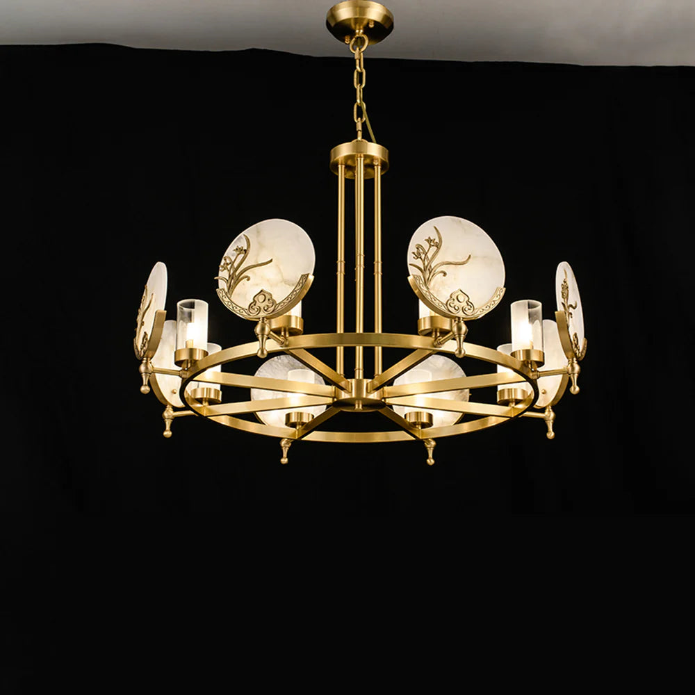 Luxury Marble Amalthea Copper Chandelier - Nuvé