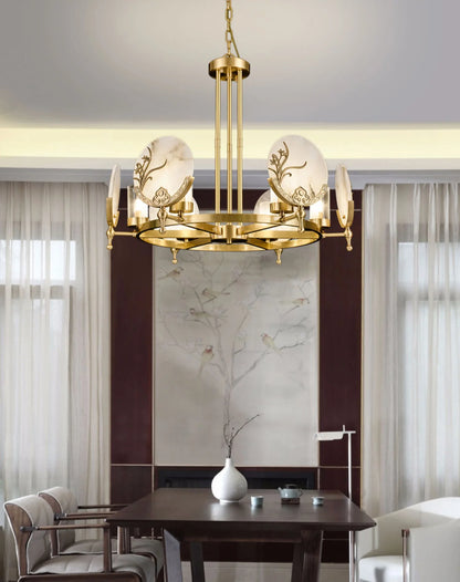 Luxury Marble Amalthea Copper Chandelier - Nuvé