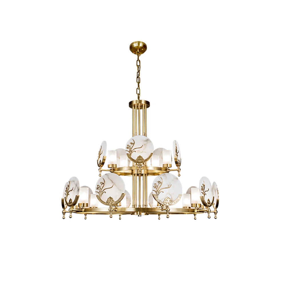 Luxury Marble Amalthea Copper Chandelier - Nuvé