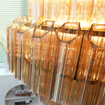 Aurelie Amber Prism Tiered Chandelier
