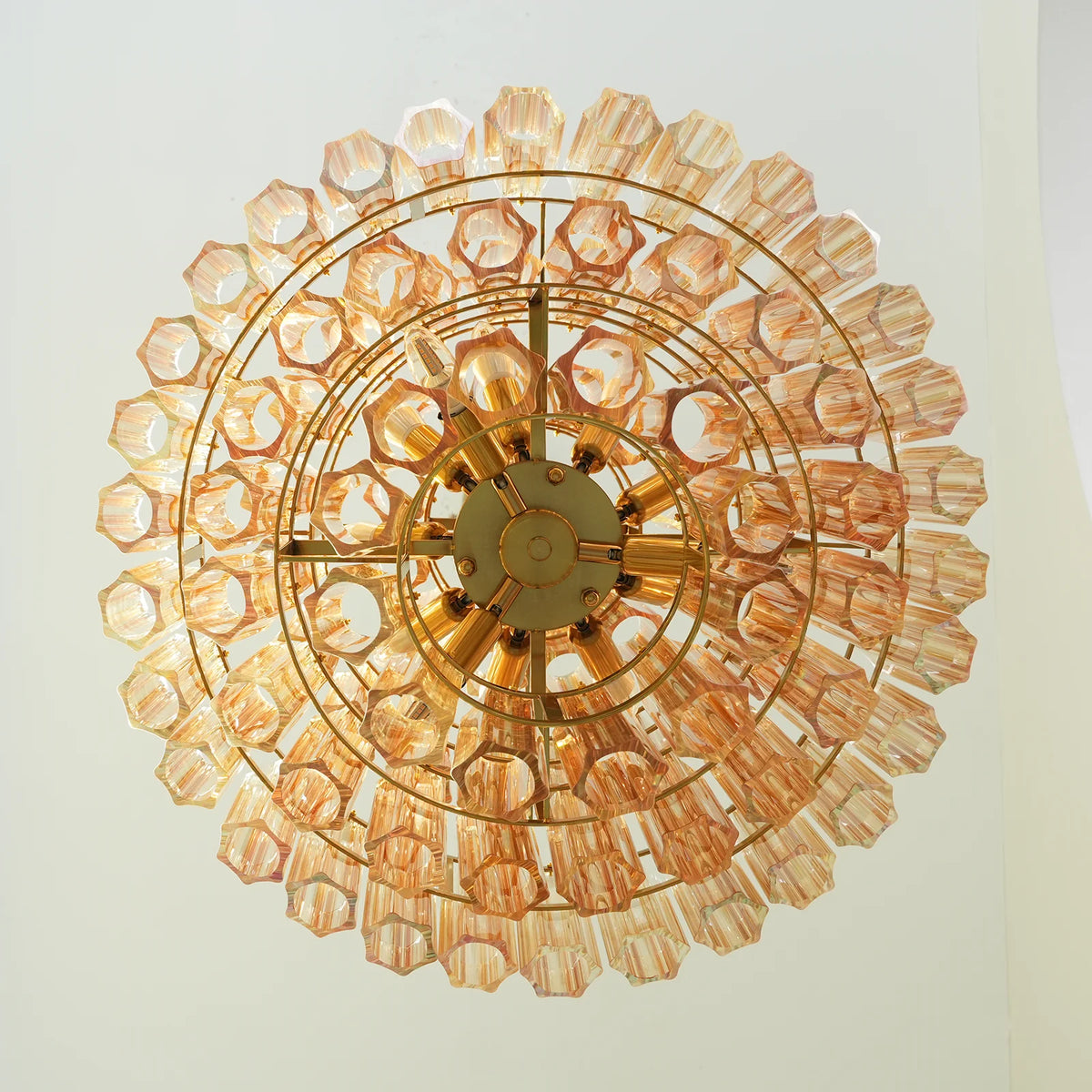 Aurelie Amber Prism Tiered Chandelier
