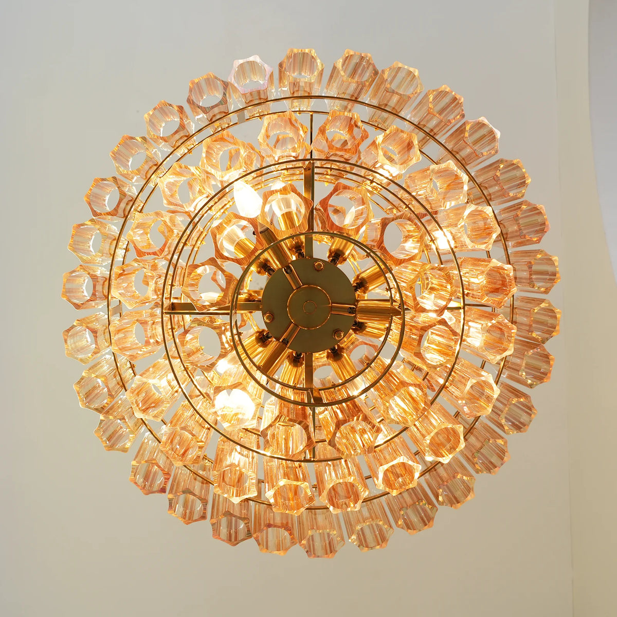 Aurelie Amber Prism Tiered Chandelier