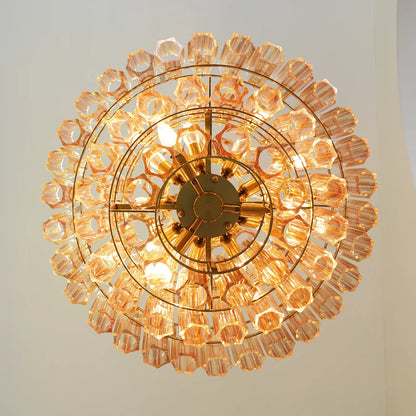 Aurelie Amber Prism Tiered Chandelier