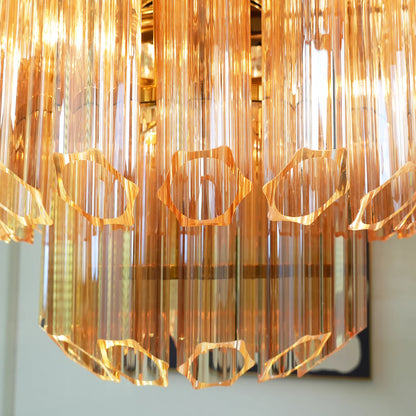 Aurelie Amber Prism Tiered Chandelier