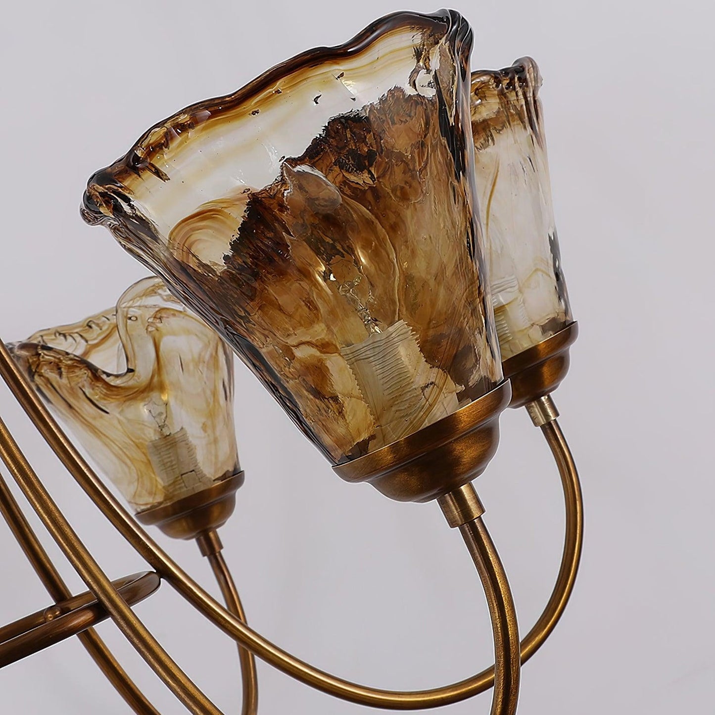 Amber Wavy Glass Chandelier - Nuvé