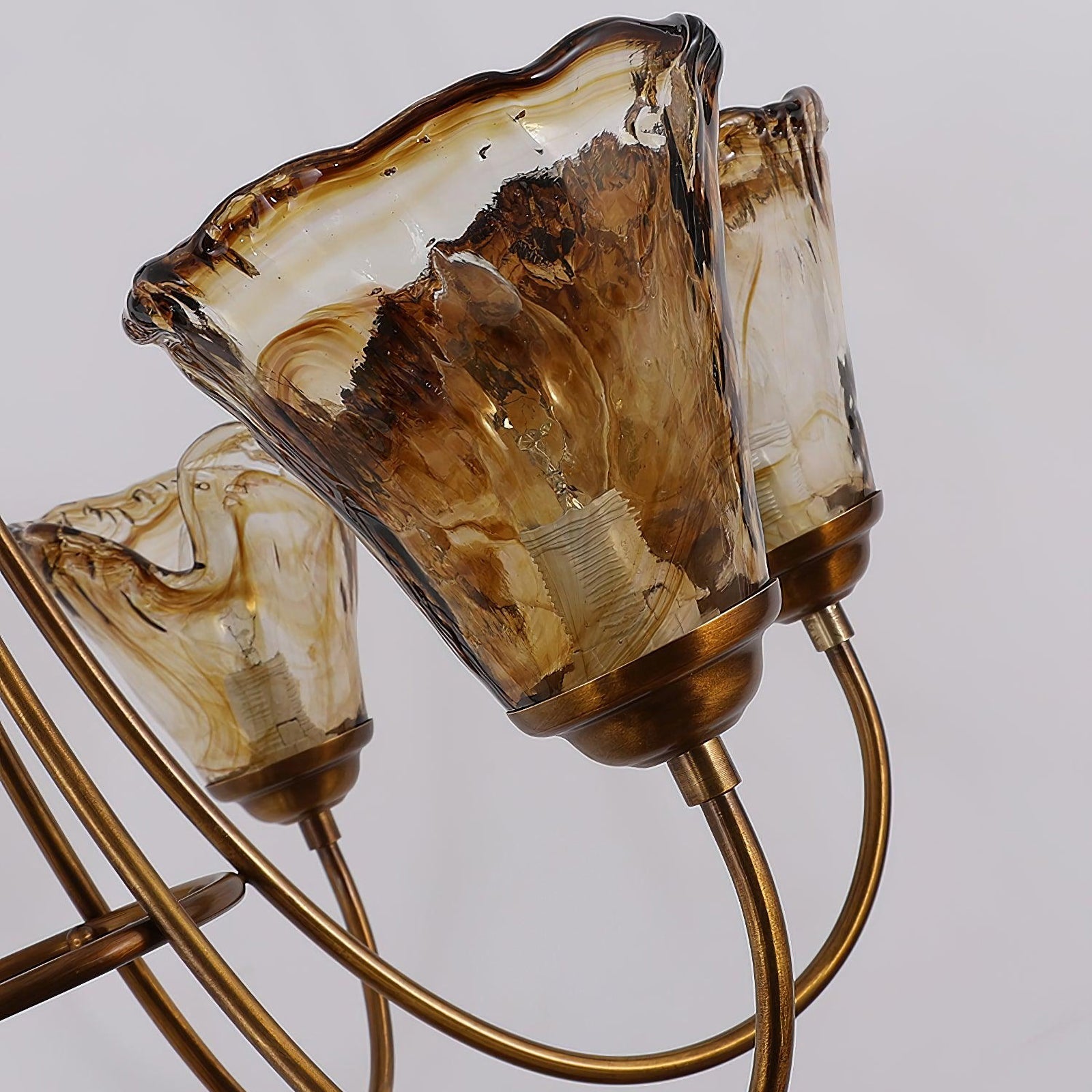 Amber Wavy Glass Chandelier - Nuvé