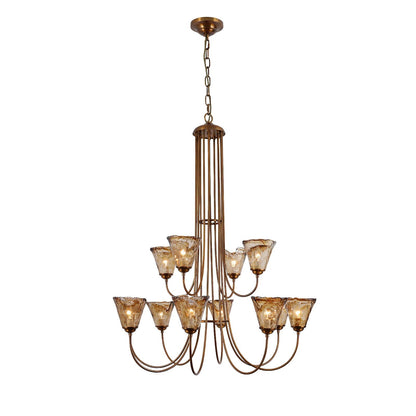 Amber Wavy Glass Chandelier - Nuvé