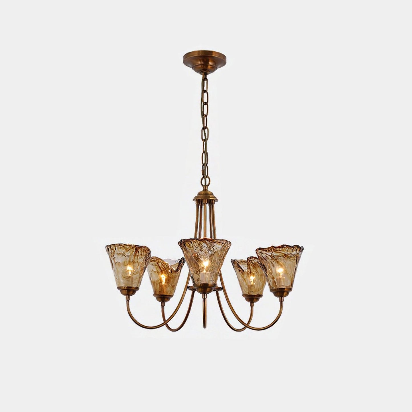 Amber Wavy Glass Chandelier - Nuvé