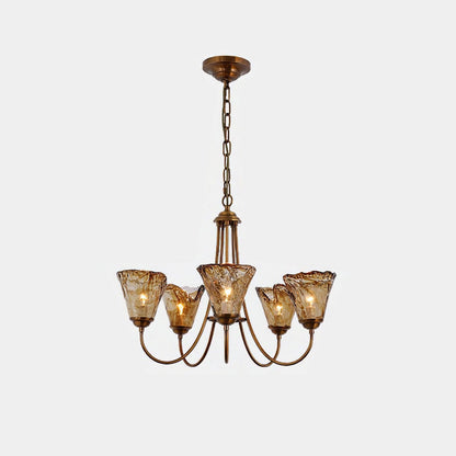 Amber Wavy Glass Chandelier - Nuvé
