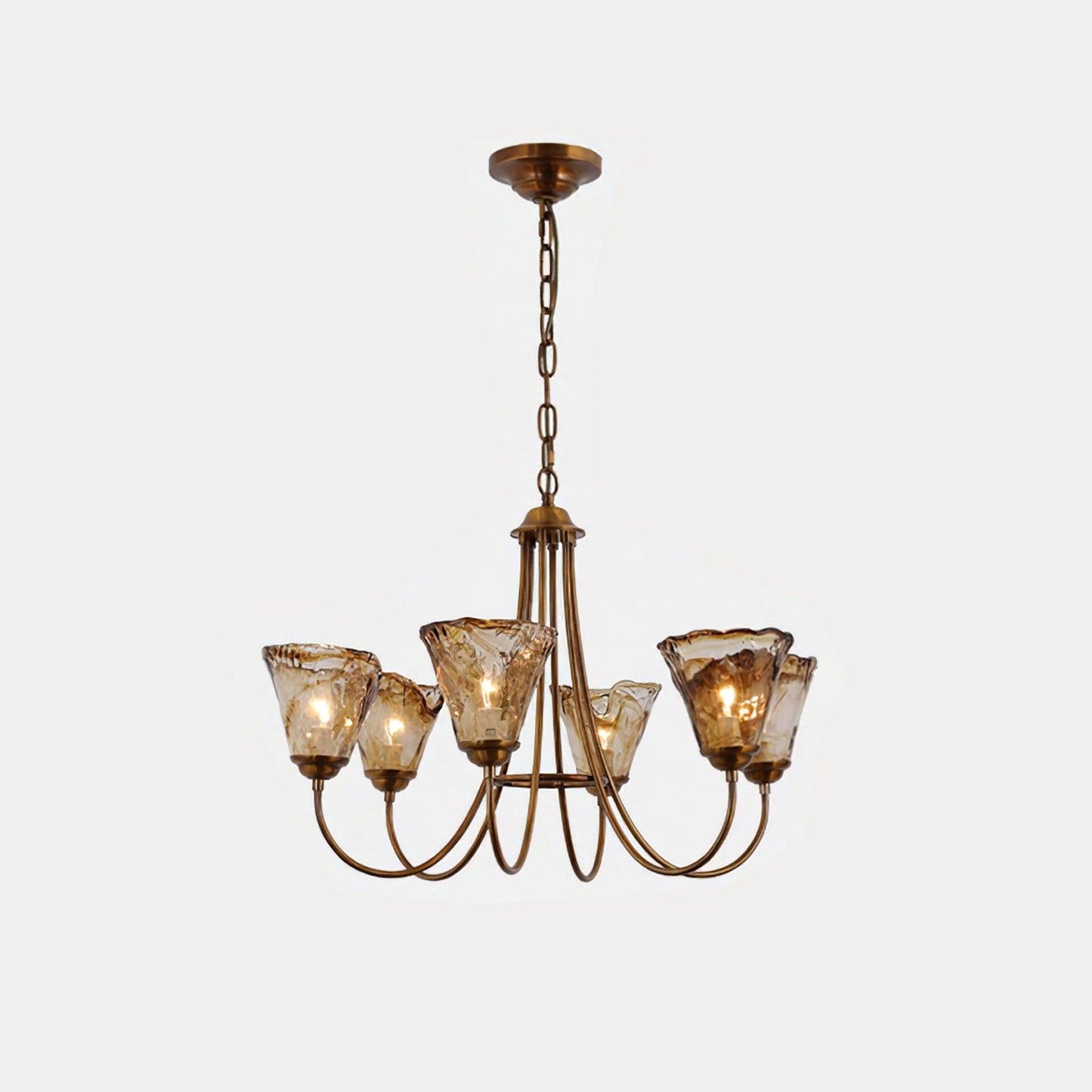 Amber Wavy Glass Chandelier - Nuvé