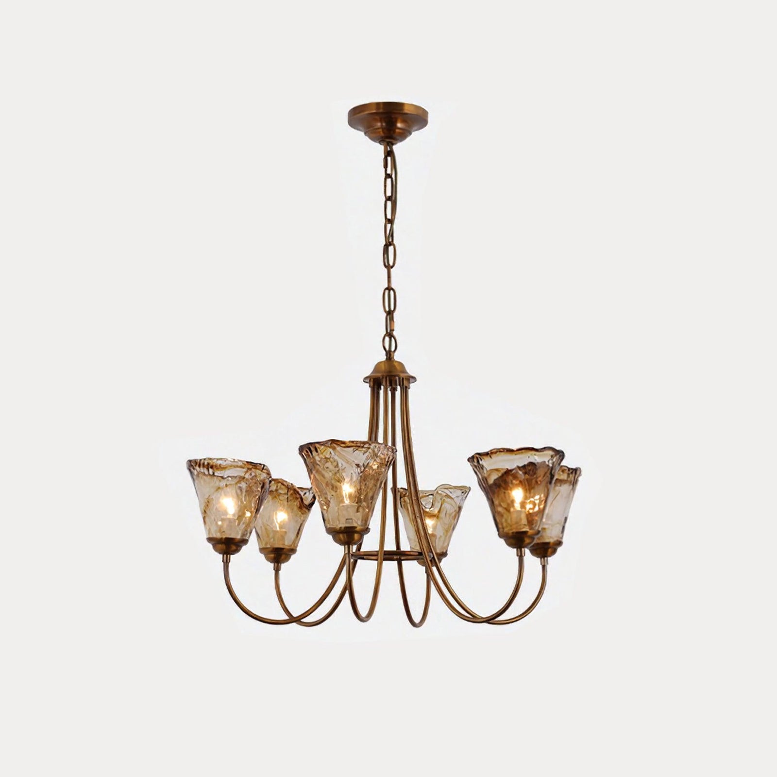 Amber Wavy Glass Chandelier - Nuvé