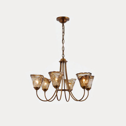 Amber Wavy Glass Chandelier - Nuvé