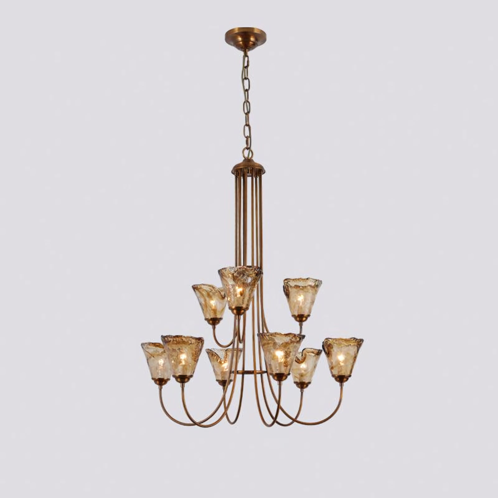 Amber Wavy Glass Chandelier - Nuvé