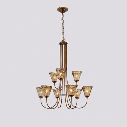 Amber Wavy Glass Chandelier - Nuvé
