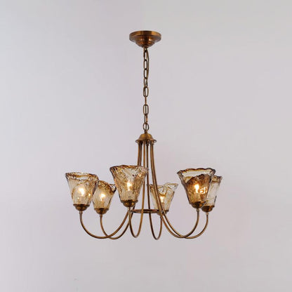 Amber Wavy Glass Chandelier - Nuvé