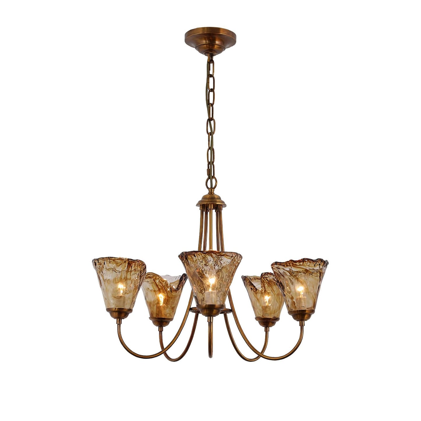 Amber Wavy Glass Chandelier - Nuvé