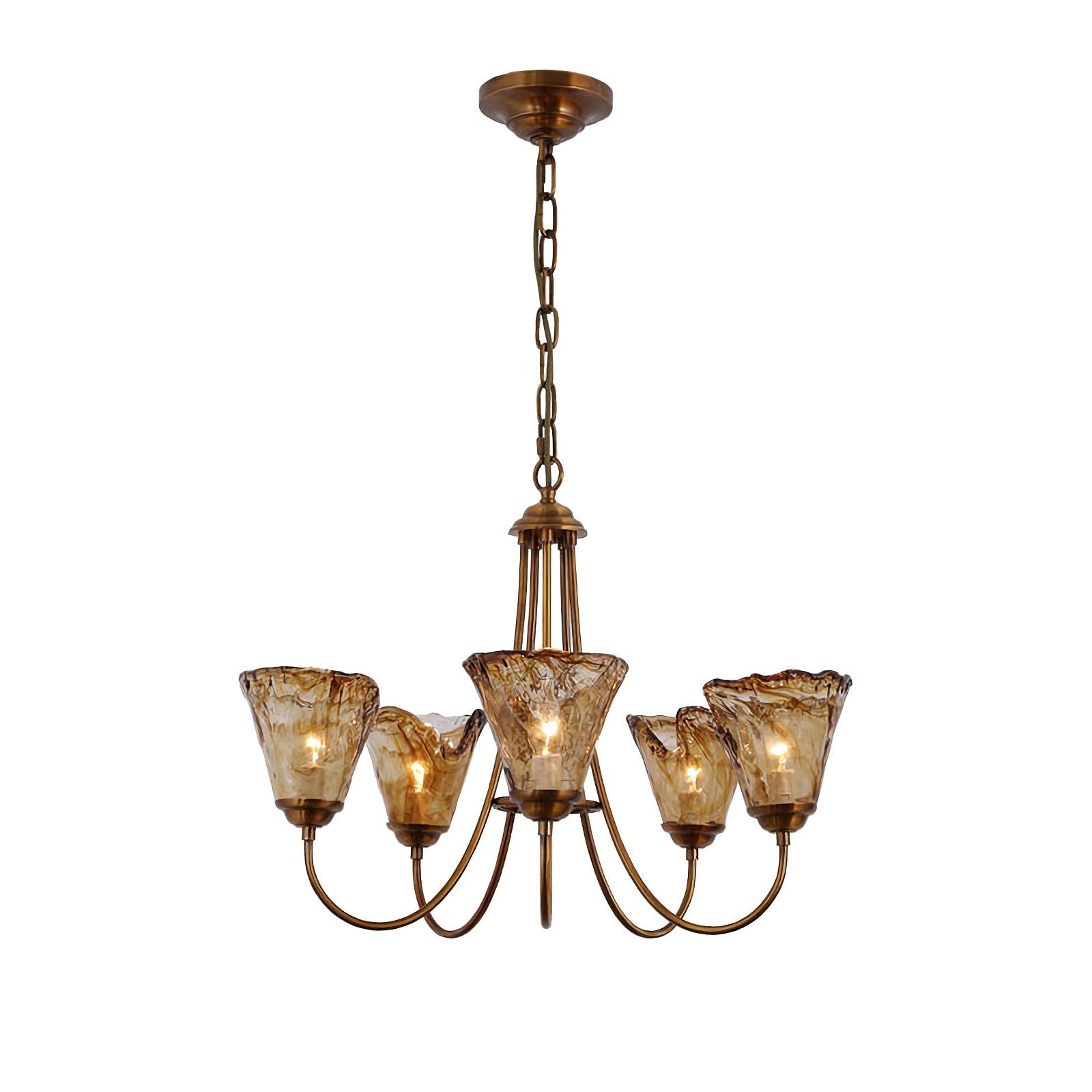 Amber Wavy Glass Chandelier - Nuvé