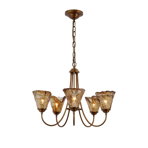 Amber Wavy Glass Chandelier - Nuvé