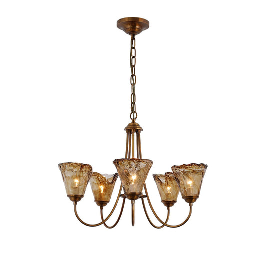 Amber Wavy Glass Chandelier - Nuvé
