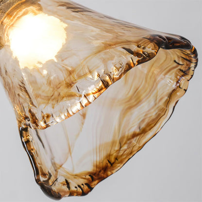 Amber Wavy Glass Floral Chandelier - Nuvé