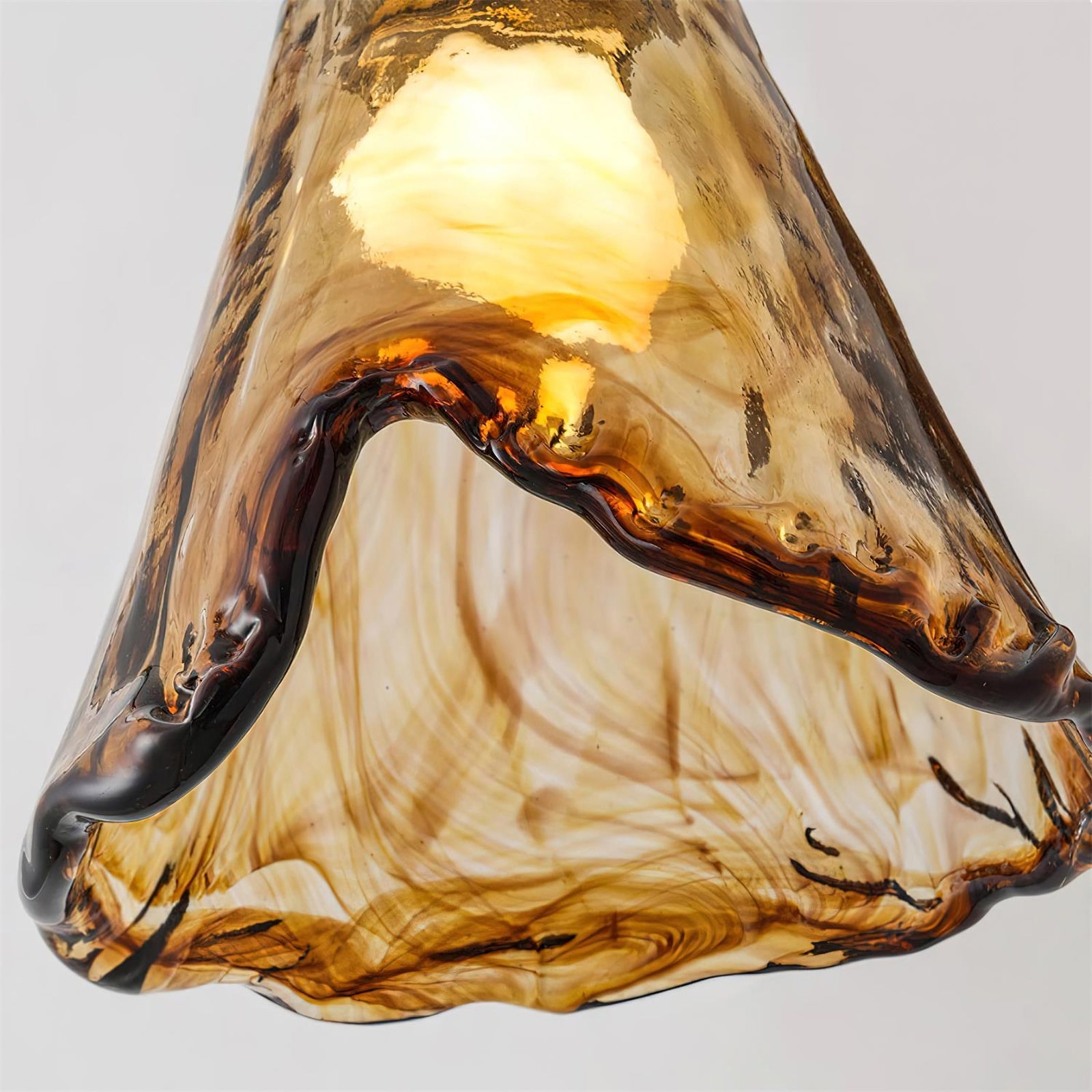 Amber Wavy Glass Floral Chandelier - Nuvé