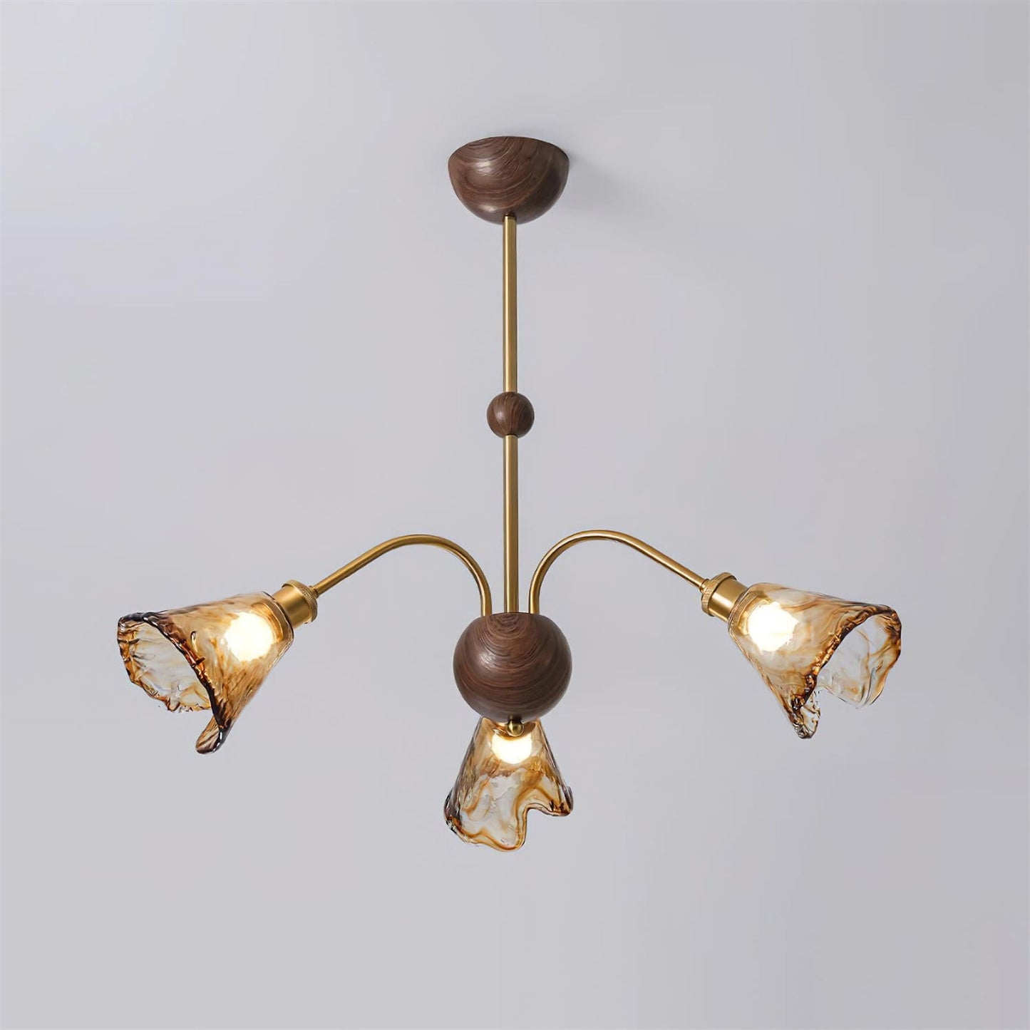 Amber Wavy Glass Floral Chandelier - Nuvé