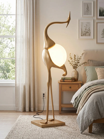 Animal Crane Art Deco Floor Lamp