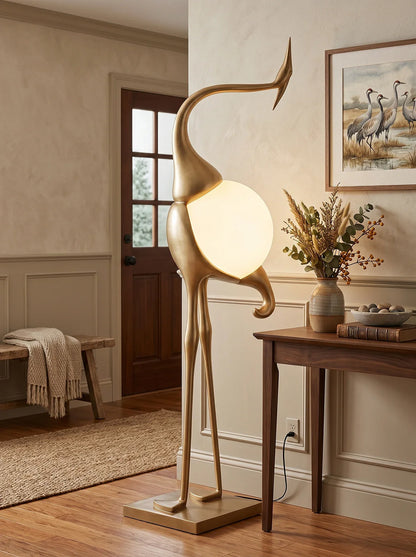 Animal Crane Art Deco Floor Lamp