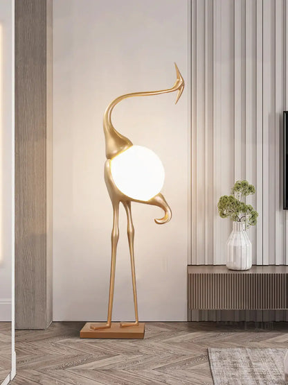 Animal Crane Art Deco Floor Lamp