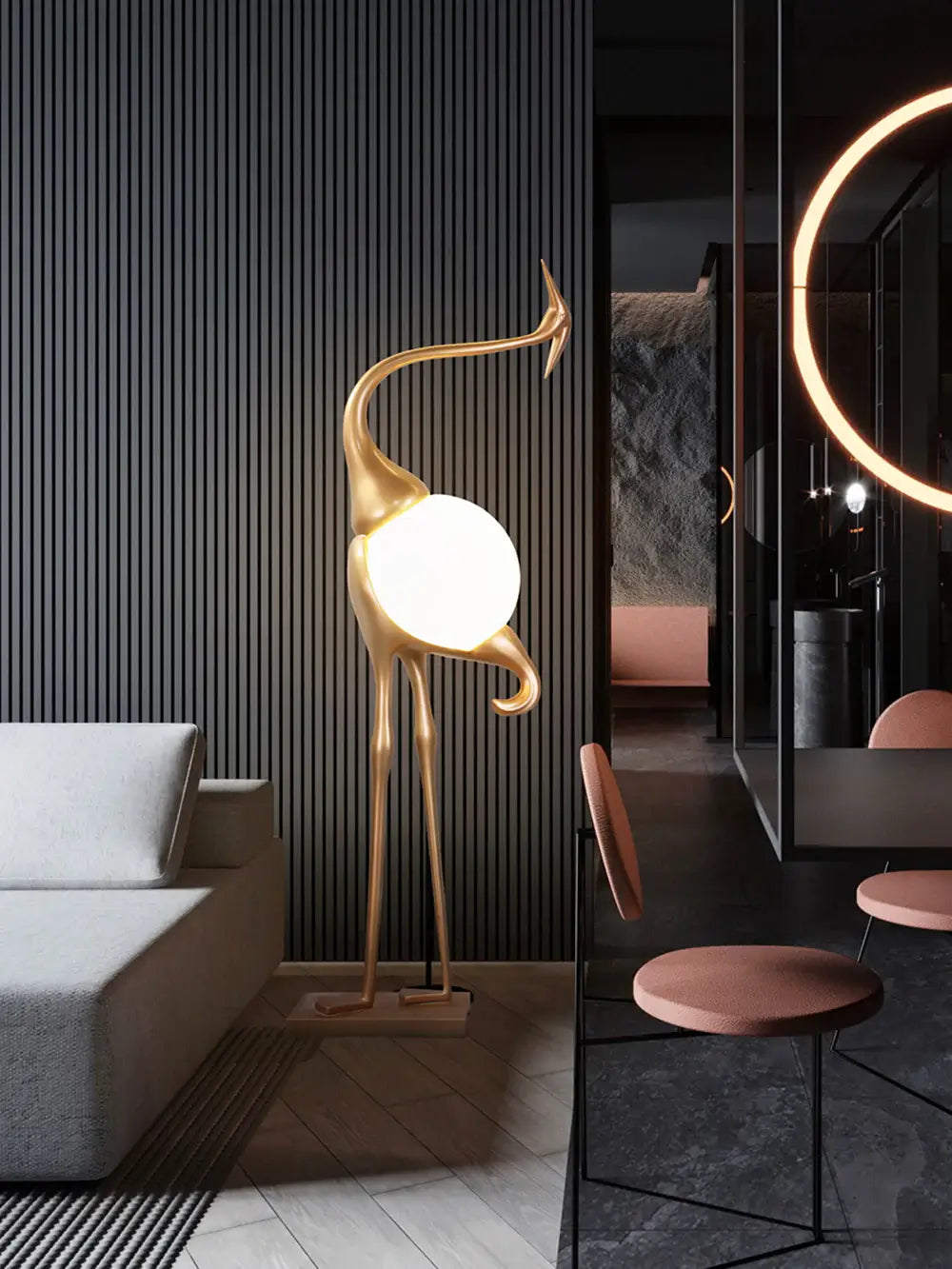 Animal Crane Art Deco Floor Lamp - Nuvé
