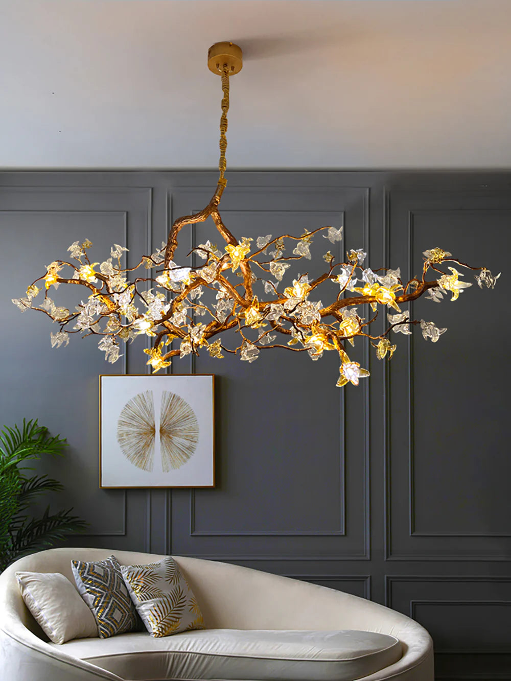 Aosta Branch Glass Flower Chandelier - Nuvé