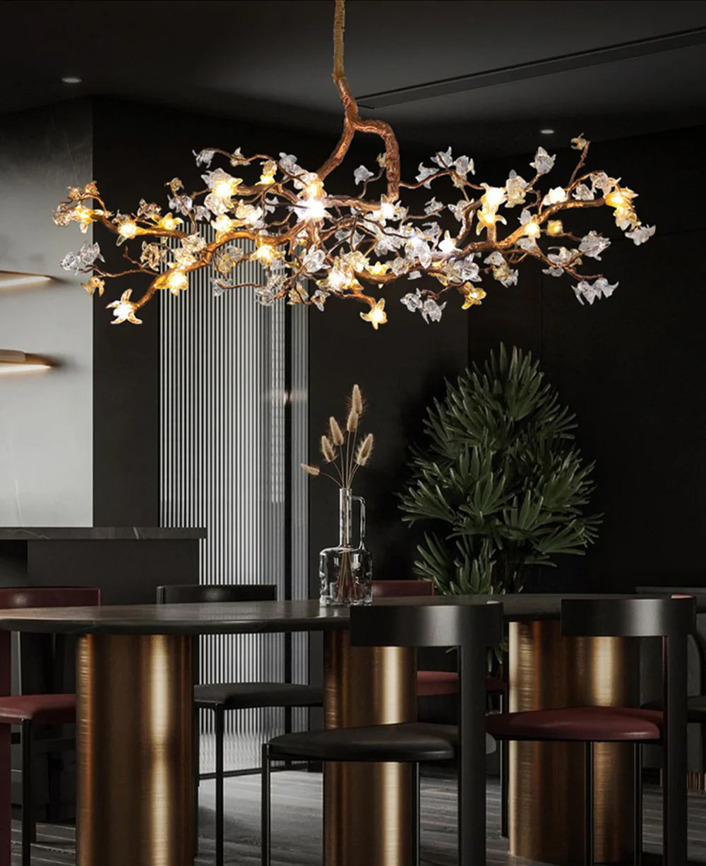 Aosta Branch Glass Flower Chandelier - Nuvé