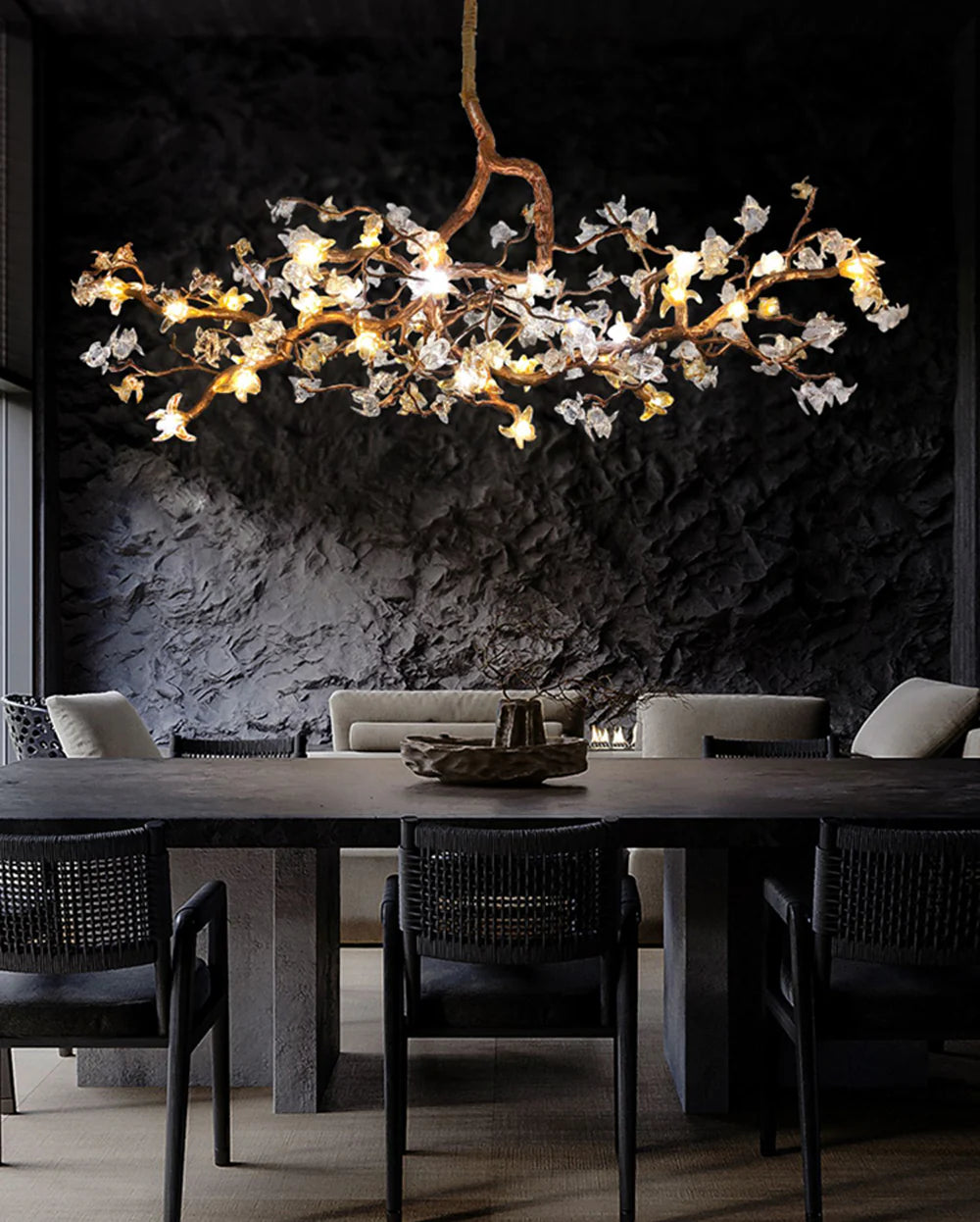 Aosta Branch Glass Flower Chandelier - Nuvé