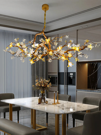 Aosta Branch Glass Flower Chandelier - Nuvé