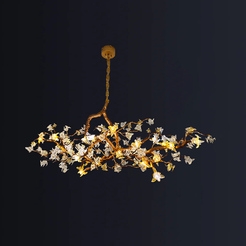 Aosta Branch Glass Flower Chandelier by korewolamp featuring delicate glass flower branches and elegant lighting for a stylish interior.