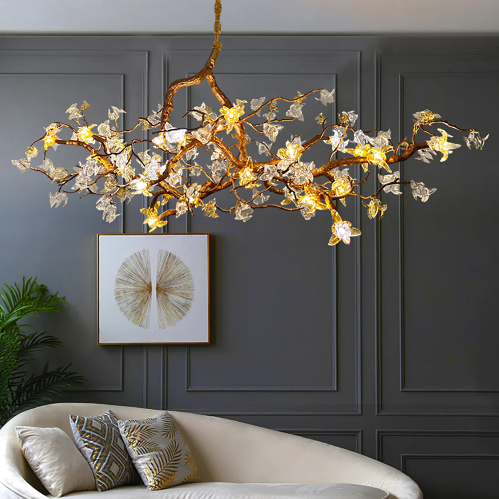 Aosta Branch Glass Flower Chandelier - Nuvé