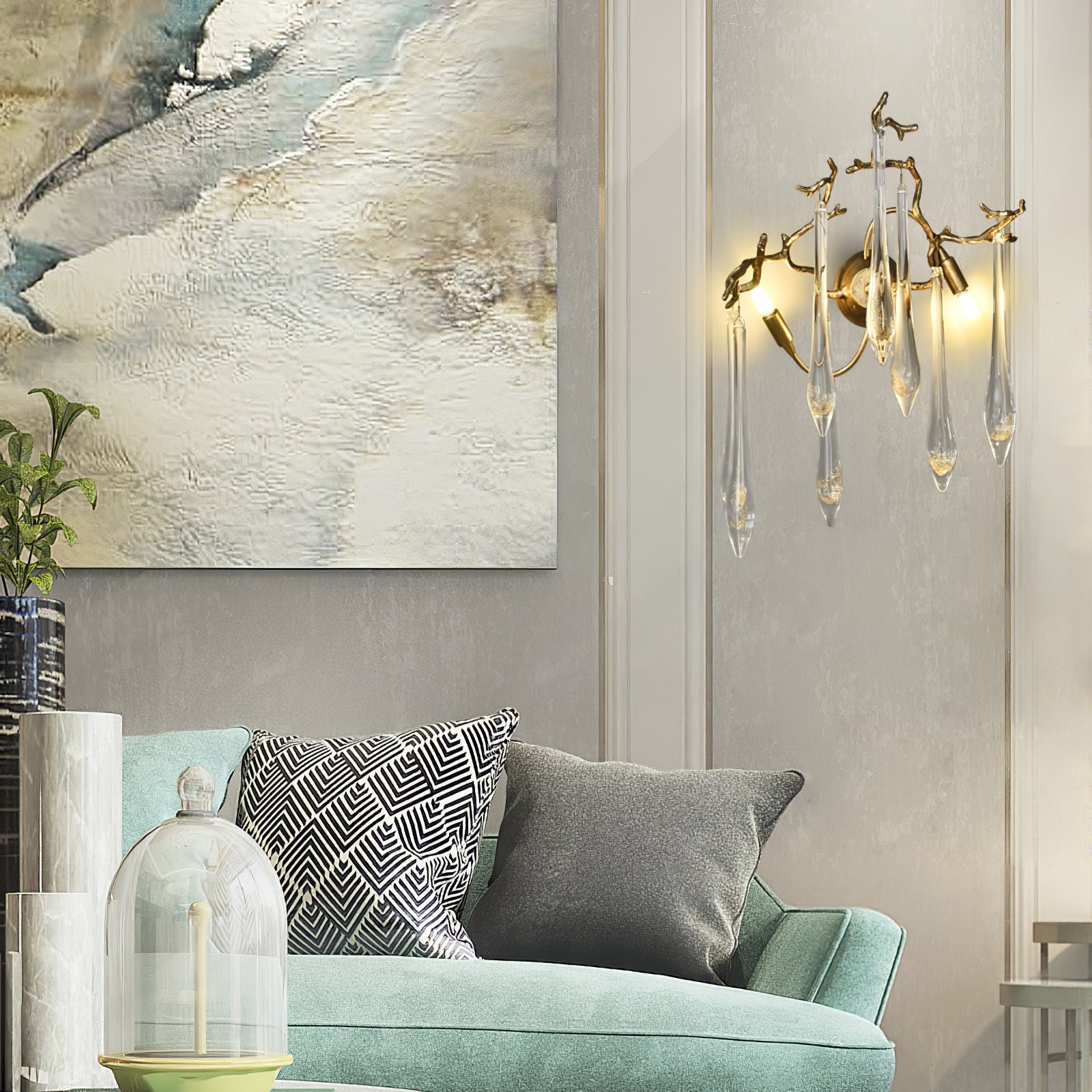 Aqua Salix Crystal Wall Lamp - Nuvé