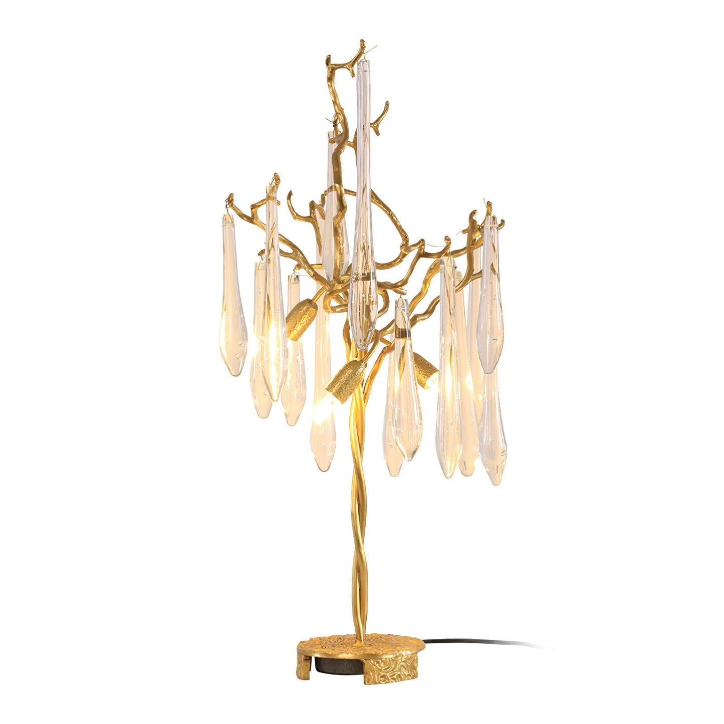 Korewolamp Aqua Willow Table Lamp with ceramic base and fabric shade, stylish lighting for living room or bedroom decor.