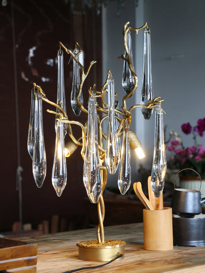 Aqua Willow table lamp by korewolamp with a ceramic base and fabric shade, designed for modern home decor.