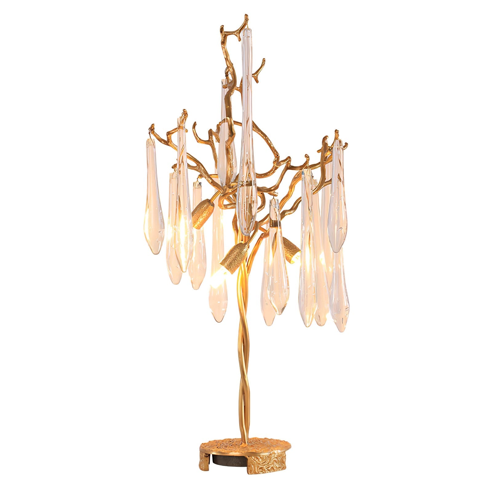Aqua Willow Table Lamp by korewolamp featuring a sleek design with a blue ceramic base and a white fabric lampshade.