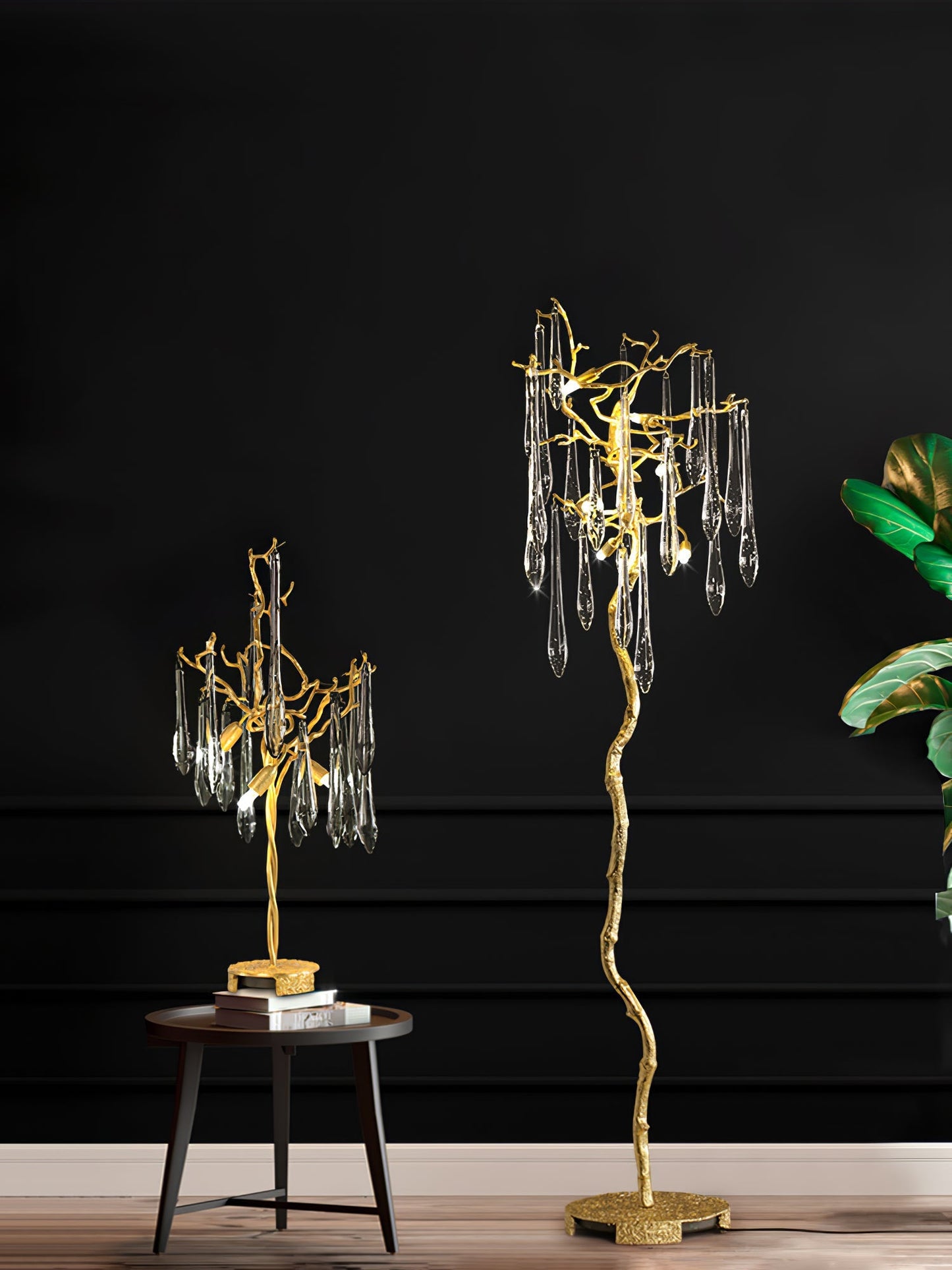 Aqua Willow Table Lamp by korewolamp featuring a ceramic base with an aqua blue finish and a white fabric lampshade.