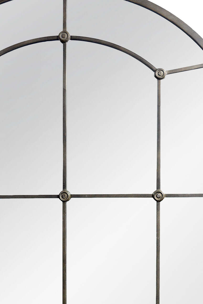 Arched Industrial Grid Wall Mirror - Nuvé