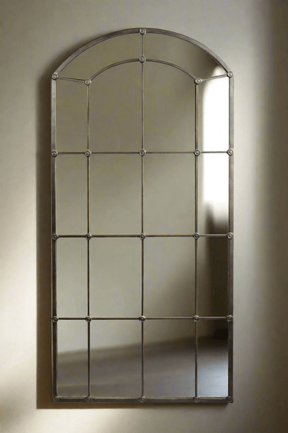 Arched Industrial Grid Wall Mirror - Nuvé