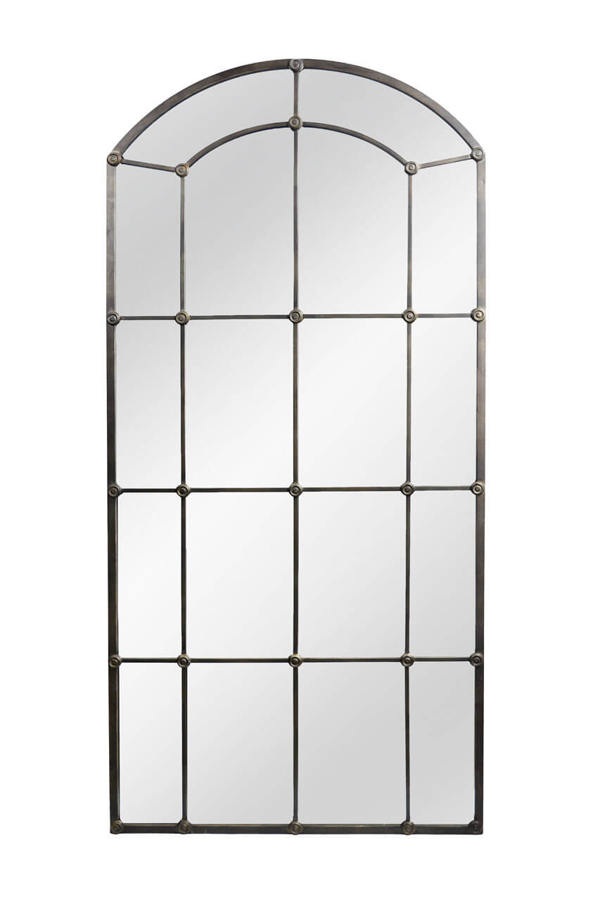 Arched Industrial Grid Wall Mirror - Nuvé