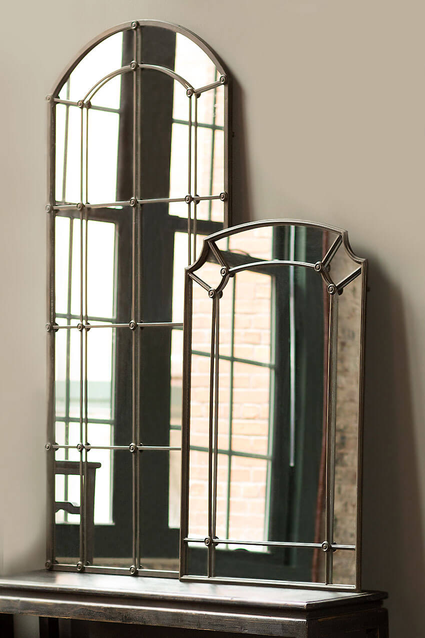 Arched Industrial Grid Wall Mirror - Nuvé