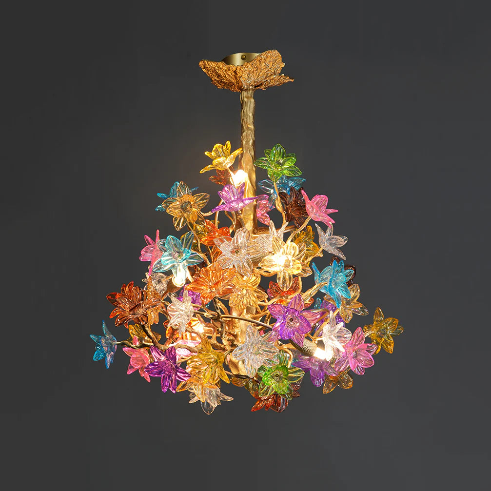 Art Stained Glass Tree Branch Chandelier